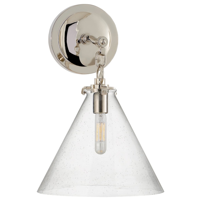 One Light Wall Sconce from the Katie Conical Collection in Polished Nickel Finish by Visual Comfort Signature