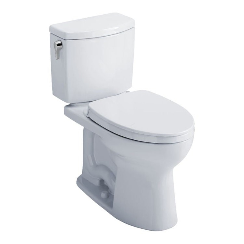 Toilet Drake II 2 Pieces Universal Height Cotton Elongated ADA 30 Inch 1.0 Gallons per Flush Left Hand Chrome Soft Close