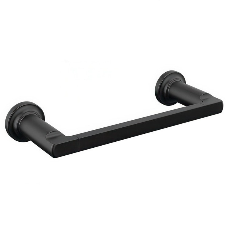 Towel Bar Tetra 8 Inch Matte Black Brass 3-1/2 Inch Wall Mount