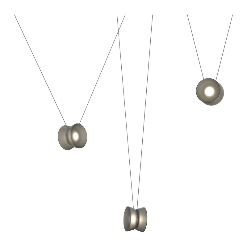 Yo 3-Luminaire Configuration Natural Anodized with Smoke Shade