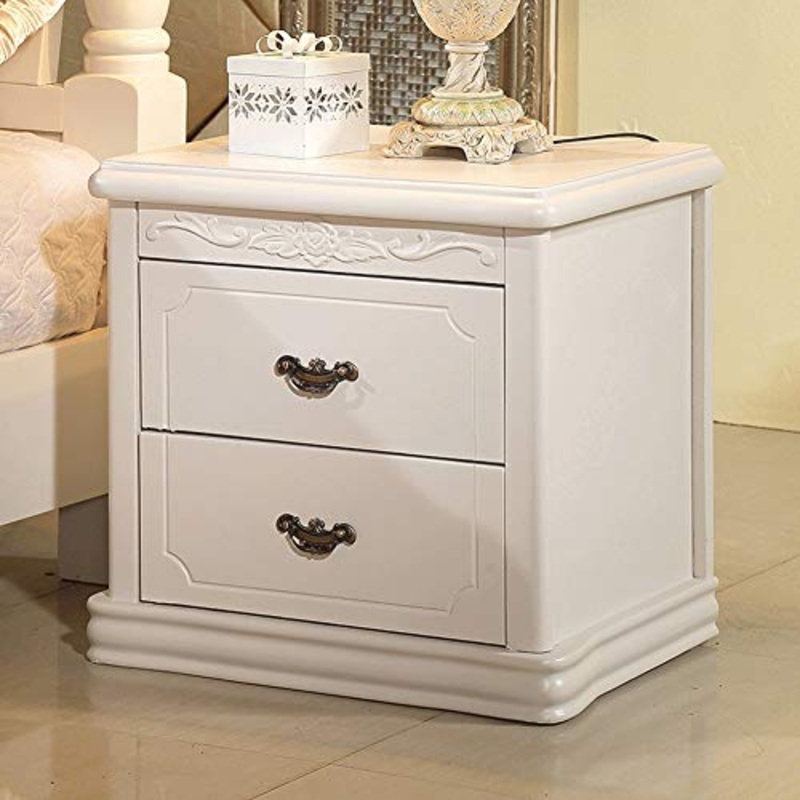 ZFB8B Comodini Tutto Semplice Solido Legno Comodino Europea Intagliato Quercia autonomo Bedside Bagagli Piccolo Comodino Locker 1PCS