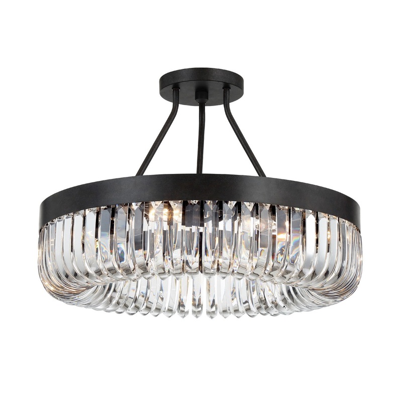 Crystorama ALI-B2008-CZ_CEILING Alister Eight Light Semi Flush Mount Charcoal Bronze