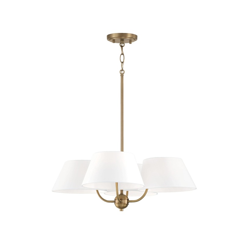 Four Light Chandelier from the Welsley Collection in Aged Brass Finish by Capital Lighting