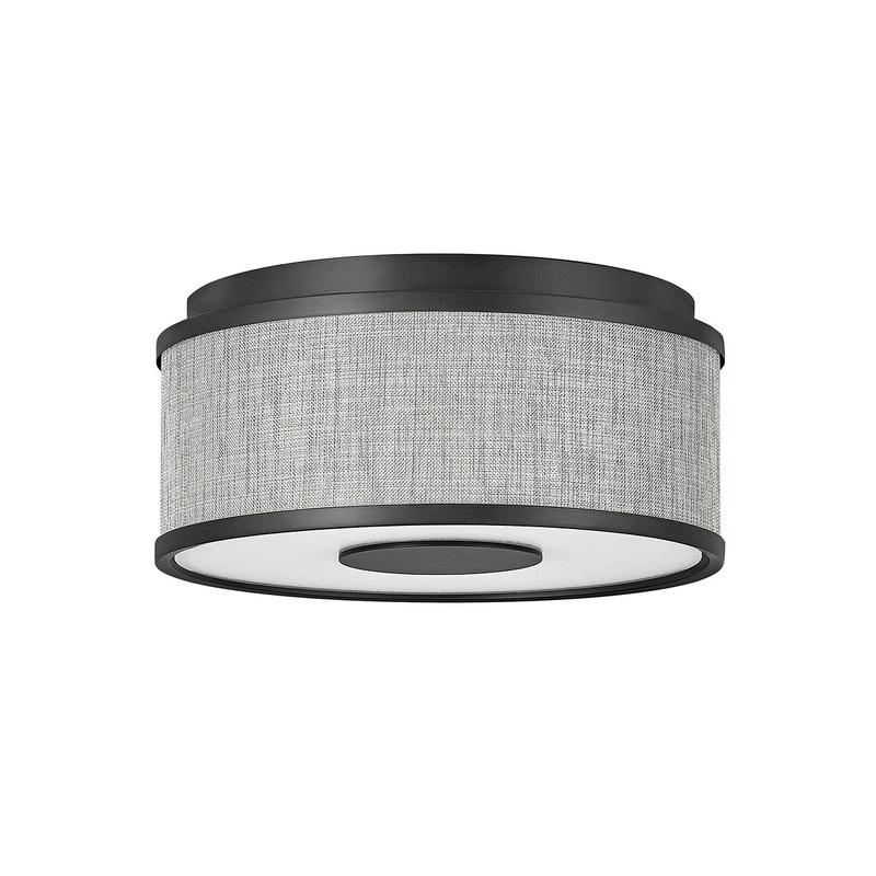 LED Foyer Pendant from the Halo Heathered Gray Collection in Black Finish by Hinkley