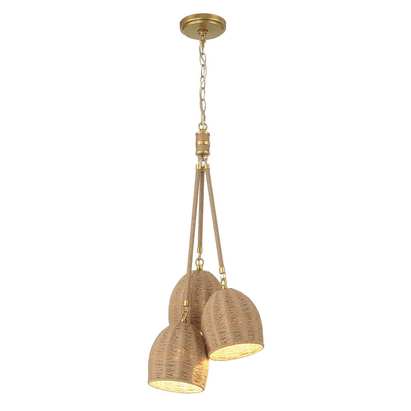 LED Pendant from the Jace Collection in Soft Gold Finish by Crystorama