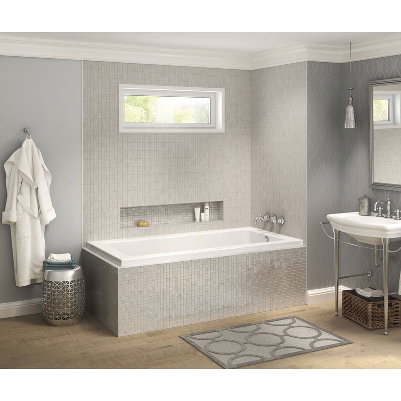 MAAX 106209-L-097-001 Pose 6636 IF Acrylic Corner Right Left-Hand Drain Combined Whirlpool & Aeroeffect Bathtub in White