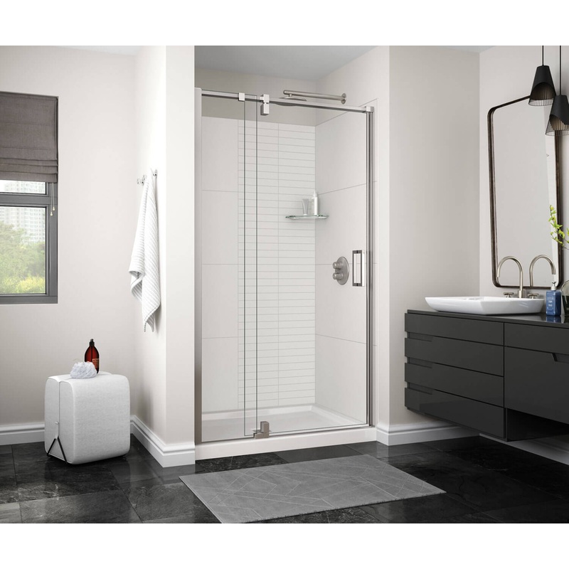 MAAX 137833-900-084-000 ModulR 48 x 78 in. 8 mm Pivot Shower Door for Alcove Installation with Clear glass in Chrome