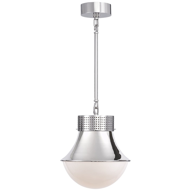 One Light Pendant from the Precision Collection in Polished Nickel Finish by Visual Comfort Signature
