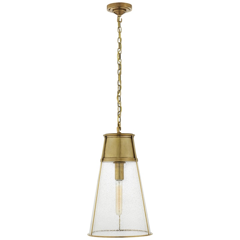 One Light Pendant from the Robinson Collection in Hand-Rubbed Antique Brass Finish by Visual Comfort Signature