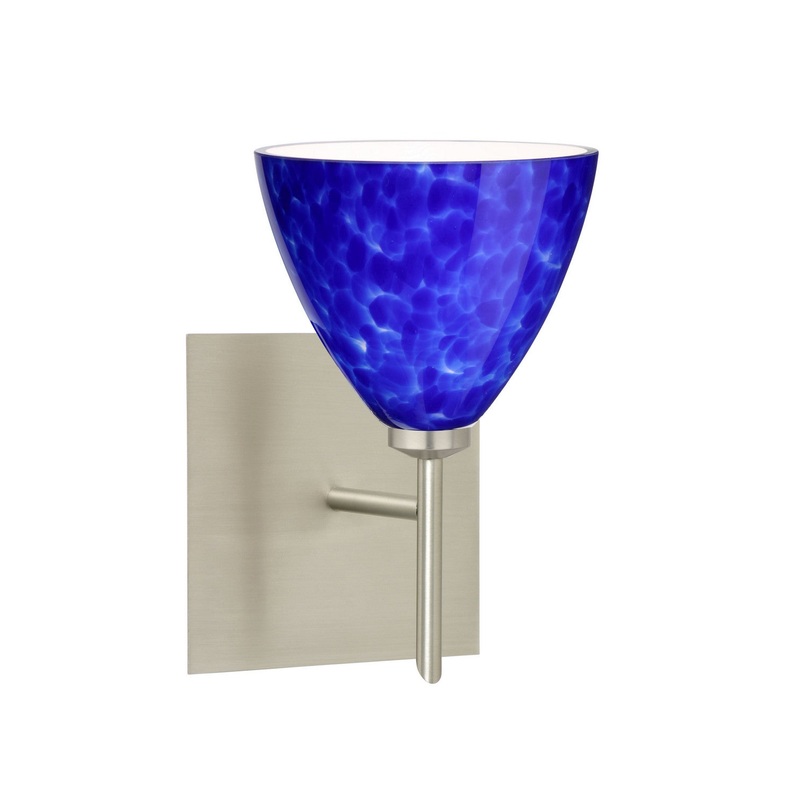 One Light Wall Sconce from the Mia Collection in Satin Nickel Finish by Besa