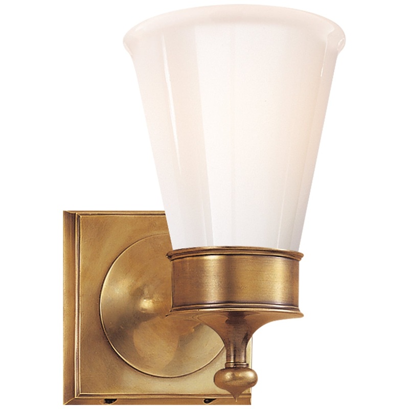 One Light Wall Sconce from the Siena Collection in Hand-Rubbed Antique Brass Finish by Visual Comfort Signature