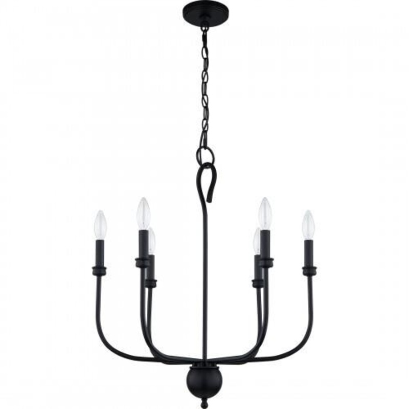 Quoizel BLA5022MBK Blanche Chandelier 6 lights matte black Chandelier