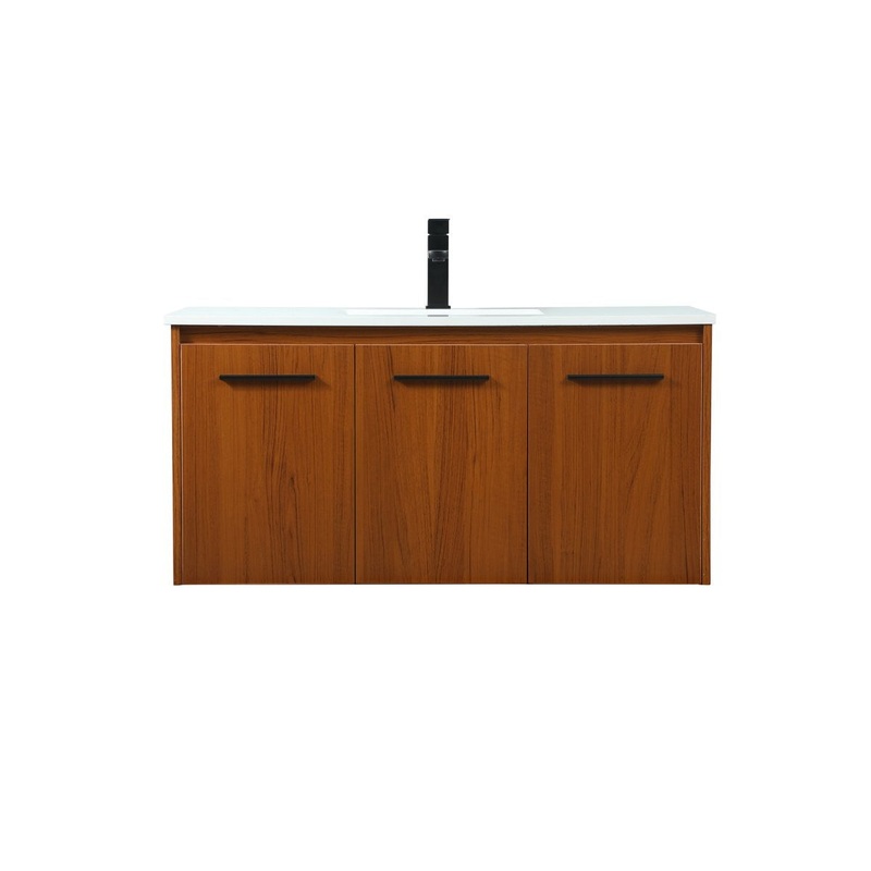 Single Bathroom Vanity from the Penn Collection in Teak Finish by Elegant Lighting