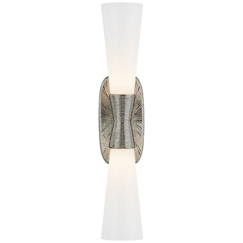Two Light Bath Sconce from the Utopia Collection in Polished Nickel Finish by Visual Comfort Signature