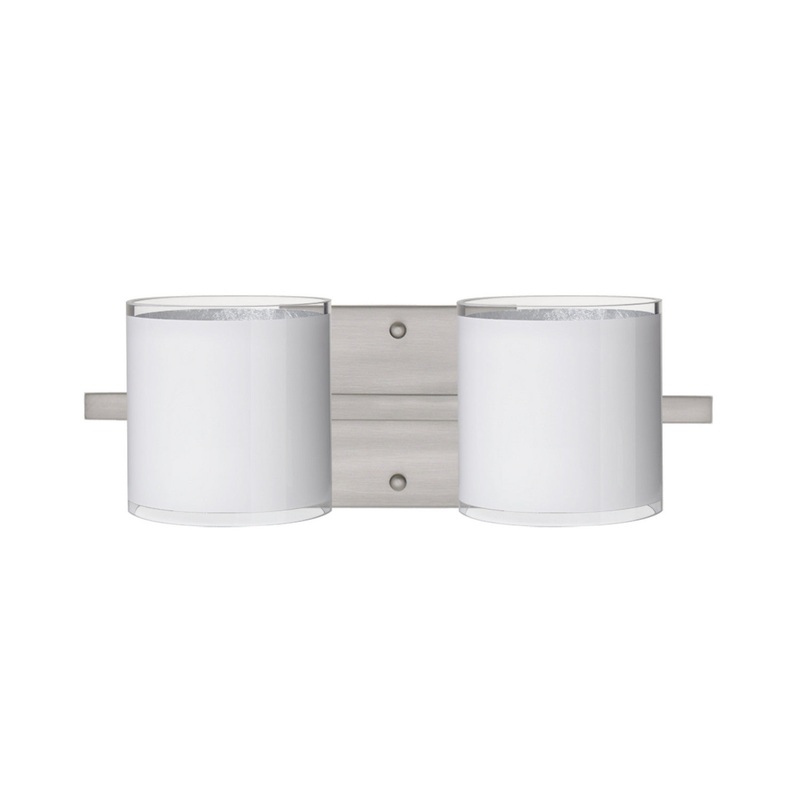 Two Light Wall Sconce from the Pogo Collection in Satin Nickel Finish by Besa