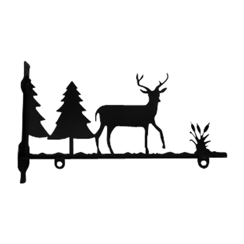 Village Wrought Iron SGB-203-18 Deer and Trees Sign Bracket 18 Inch