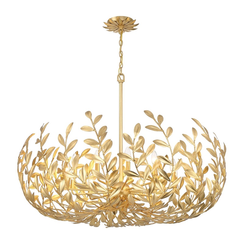 12 Light Chandelier from the Broche Collection in Antique Gold Finish by Crystorama