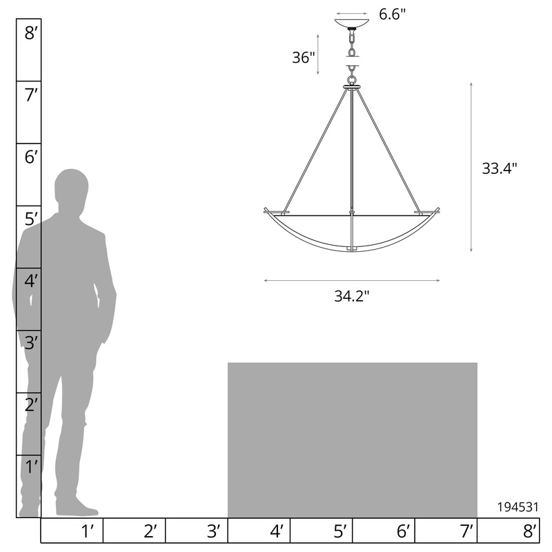 Compass Large Scale Pendant White Sand Glass (SS)