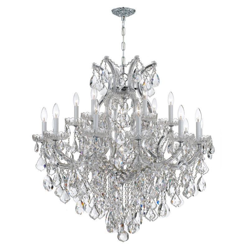 Crystorama 4418-CH-CL-I Maria Theresa 19 Light Chandelier Polished Chrome