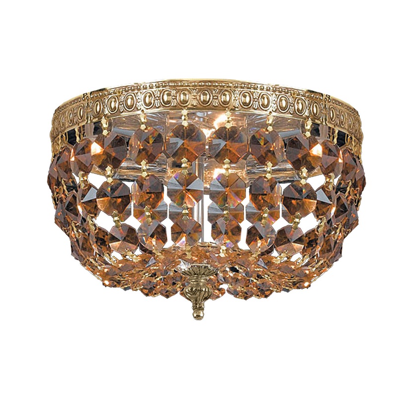 Crystorama 710-OB-GT-MWP Ceiling Mount Two Light Flush Mount Olde Brass