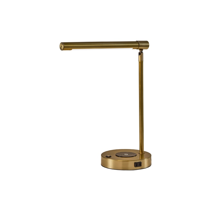 Dax LED Wireless Charging Desk Lamp Antique Brass