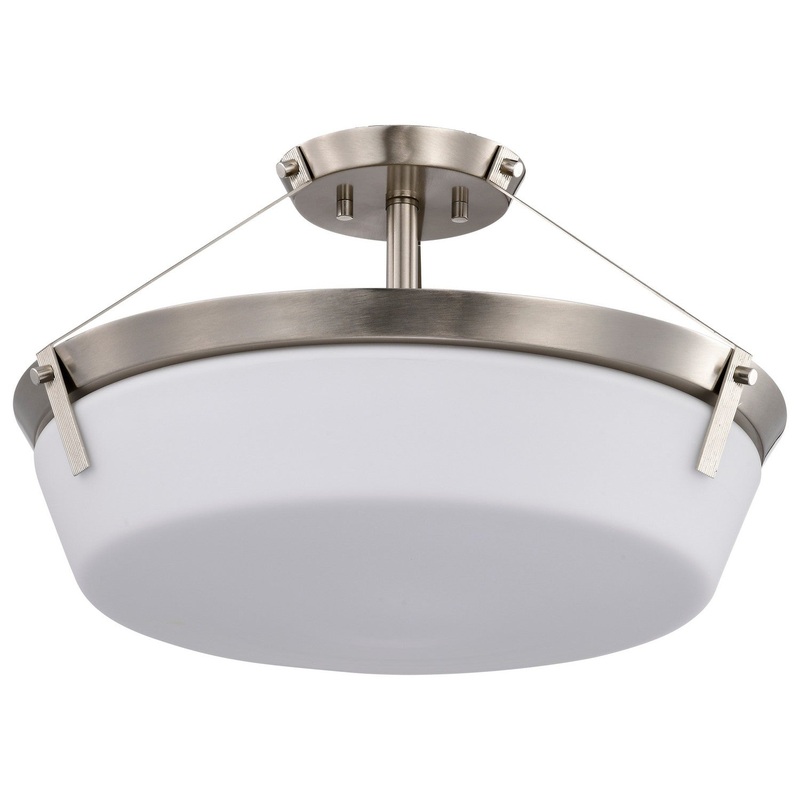 Four Light Semi Flush Mount from the Rowen Collection in Brushed Nickel Finish by Nuvo Lighting