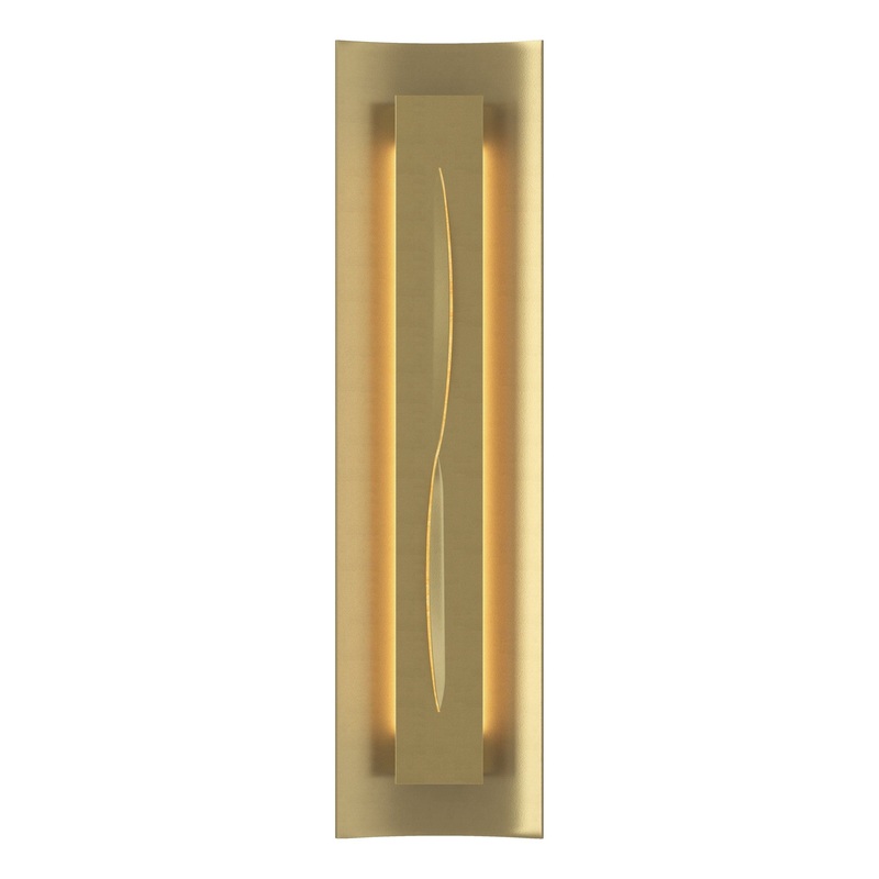 Gallery Sconce Modern Brass Amber Glass (FF)