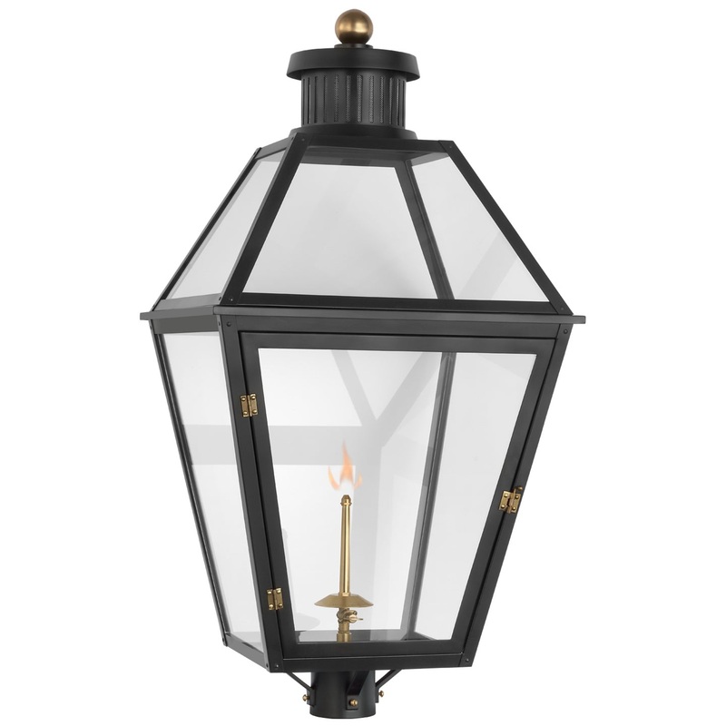 Gas Post Light from the Stratford Gas Collection in Matte Black Finish by Visual Comfort Signature