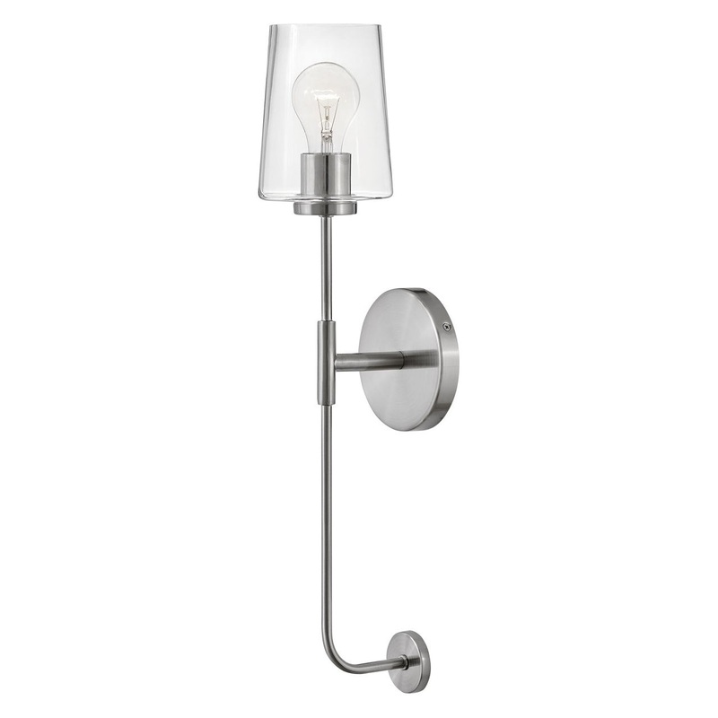 Kline Large Single Light Tall Sconce Brushed Nickel