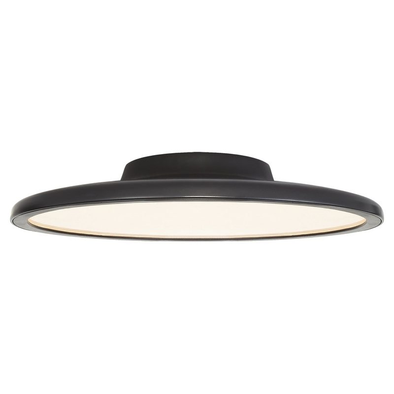 LED Flush Mount from the Dot Collection in Matte Black Finish by Visual Comfort Signature