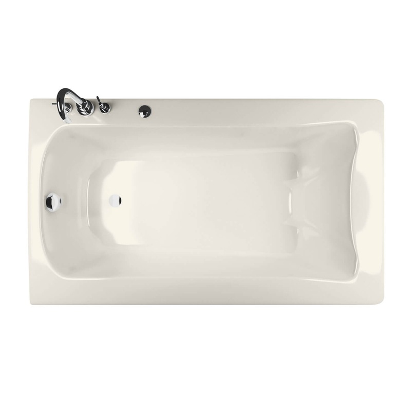 MAAX 105311-L-094-007 Release 6036 Acrylic Drop-in Left-Hand Drain Combined Hydromax & Aerofeel Bathtub in Biscuit
