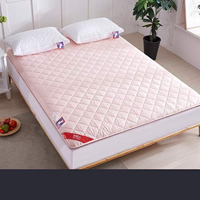Nileco Coprimaterasso Trapuntato, Morbido Fodera del Materasso Pad Pieghevole Materasso Futon per La Casa,dormitorio Studentesco Traspirabilit Rotolo da Letto Giapponese-Rosa 90x200cm(35x79inch)