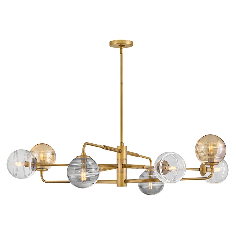 Oberon Large Adjustable Single Tier Chandelier Heritage Brass