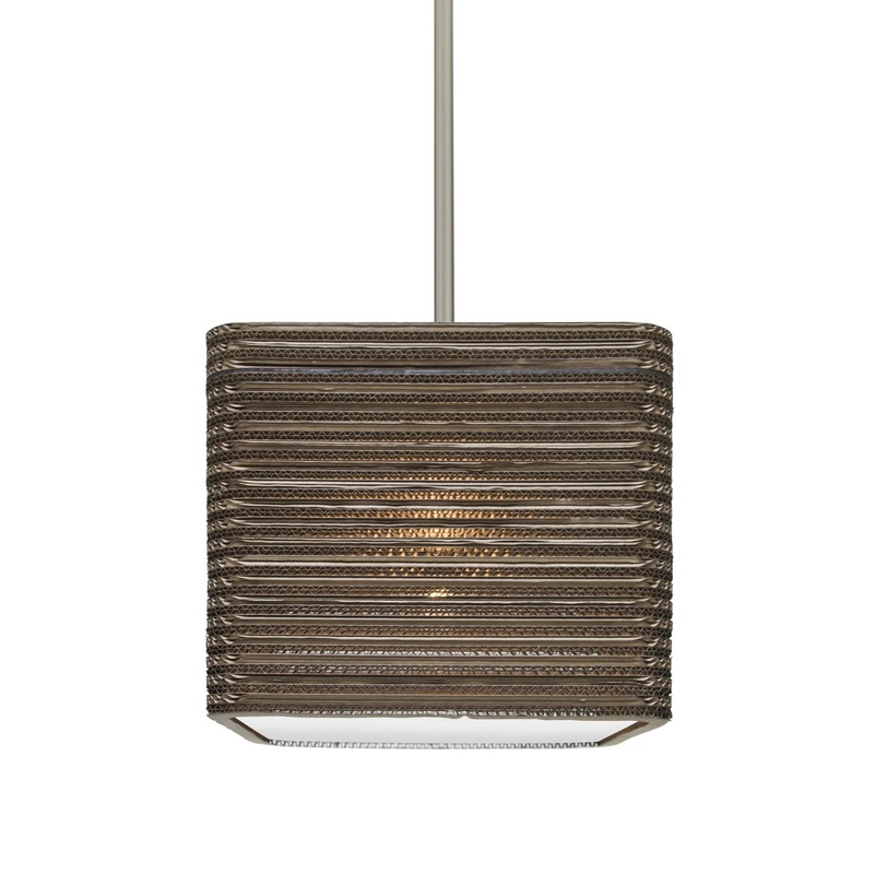 One Light Pendant from the Kirk 12 Collection in Satin Nickel Finish by Besa
