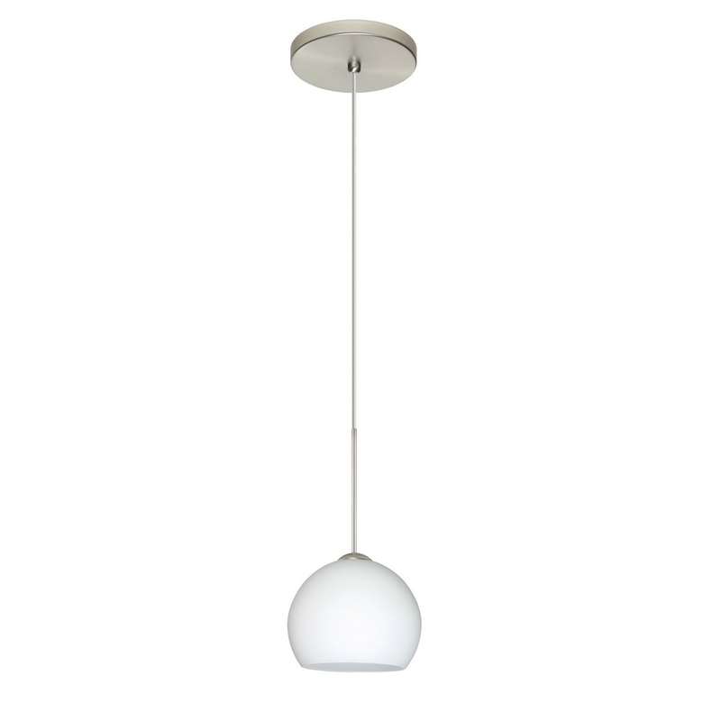 One Light Pendant from the Palla Collection in Satin Nickel Finish by Besa