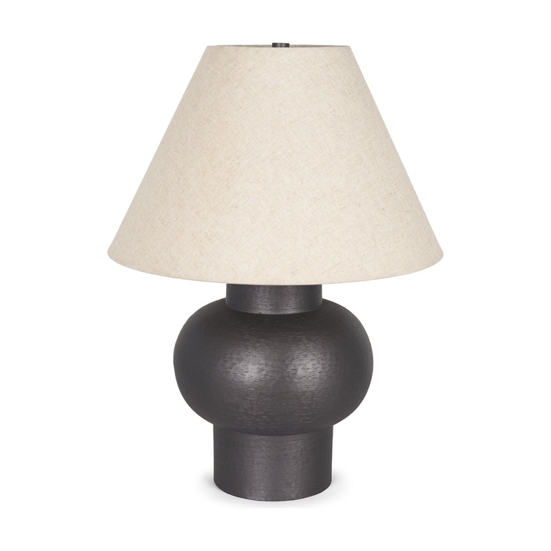 Salaah Table Lamp Black Metal | Natural Shade