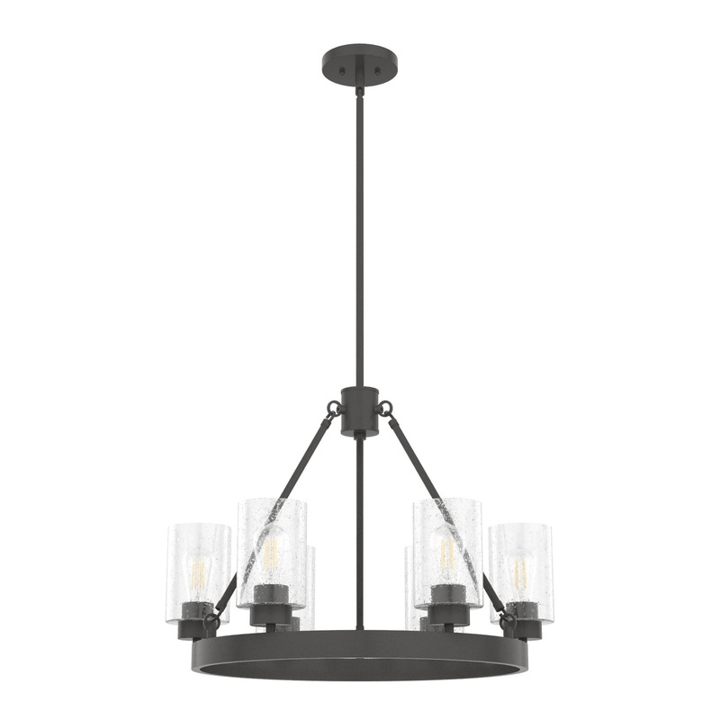 Six Light Chandelier from the Hartland Collection in Noble Bronze Finish by Hunter