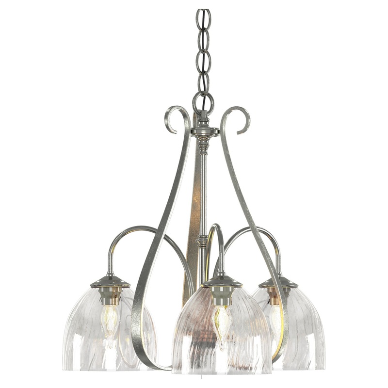 Sweeping Taper 3-Arm Chandelier Sterling Water Glass (LL)