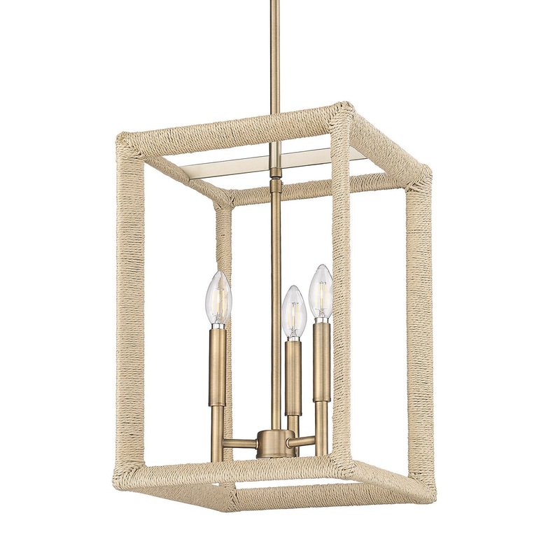 Three Light Pendant from the Kimber Collection in Modern Brass Finish by Golden