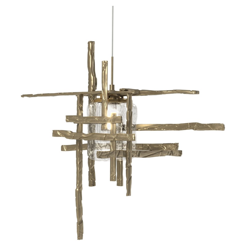 Tura Seeded Glass Low Voltage Mini Pendant Soft Gold