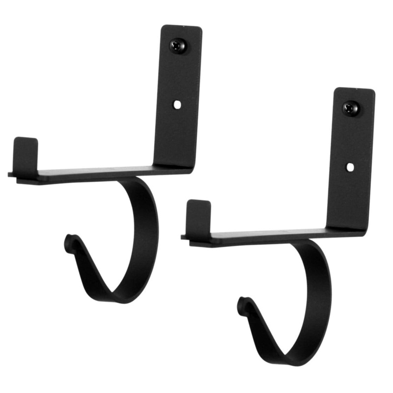 Village Wrought Iron CUR-SB-87 Plain Curtain Shelf Brackets (pair)