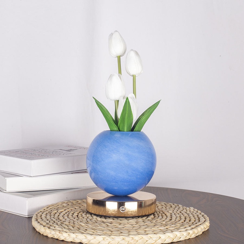 White Tulip Night Light – Floral Table Lamp for Bedroom Ambiance
