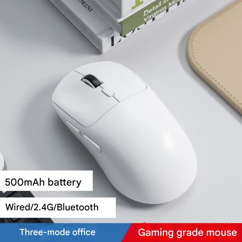 75g Ultra-Lightweight Tri-Mode Wireless Gaming Mouse – 1000Hz Polling Rate, 120-Hour Battery(white)