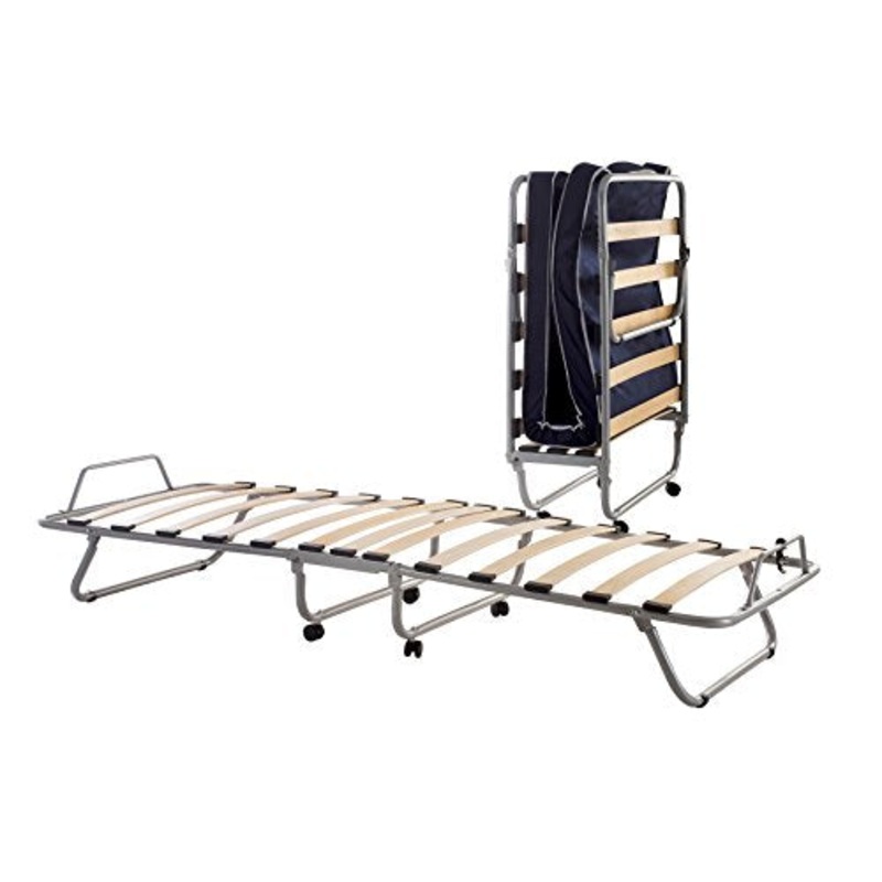 Alessanderx Letto brandina Pieghevole con doghe in Legno e Materasso – 80 x 190 CM