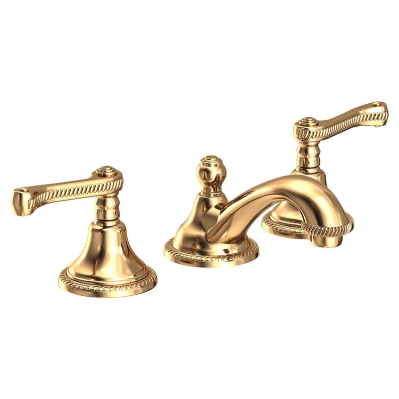 Amisa Two Handle Widespread Bathroom Faucet with Cross Handles with Drain – Polished Brass Uncoated