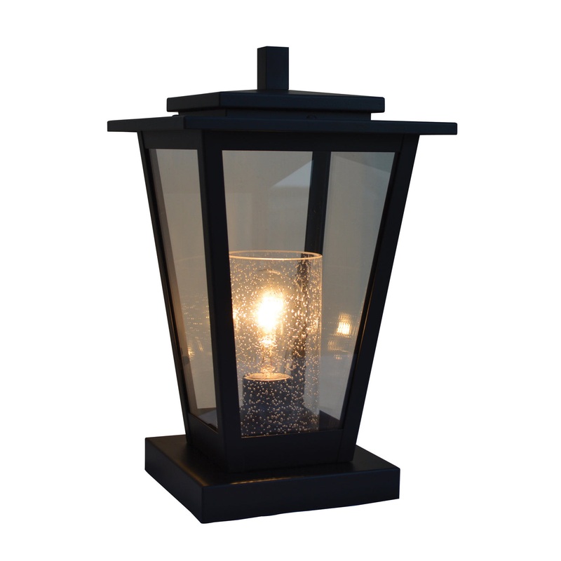 Arroyo BRC-8CLR/CS-BK Brighton One Light Column Mount Satin Black