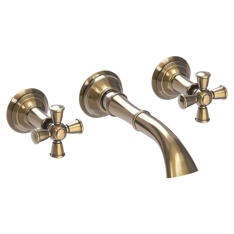 Aylesbury Two Handle Wall-Mount Bathroom Faucet – Antique Brass