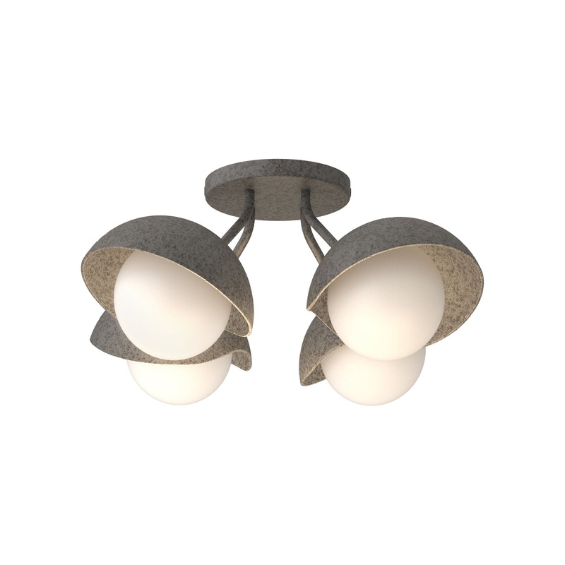 Brooklyn 4-Light Single Shade Semi-Flush Natural Iron Natural Iron