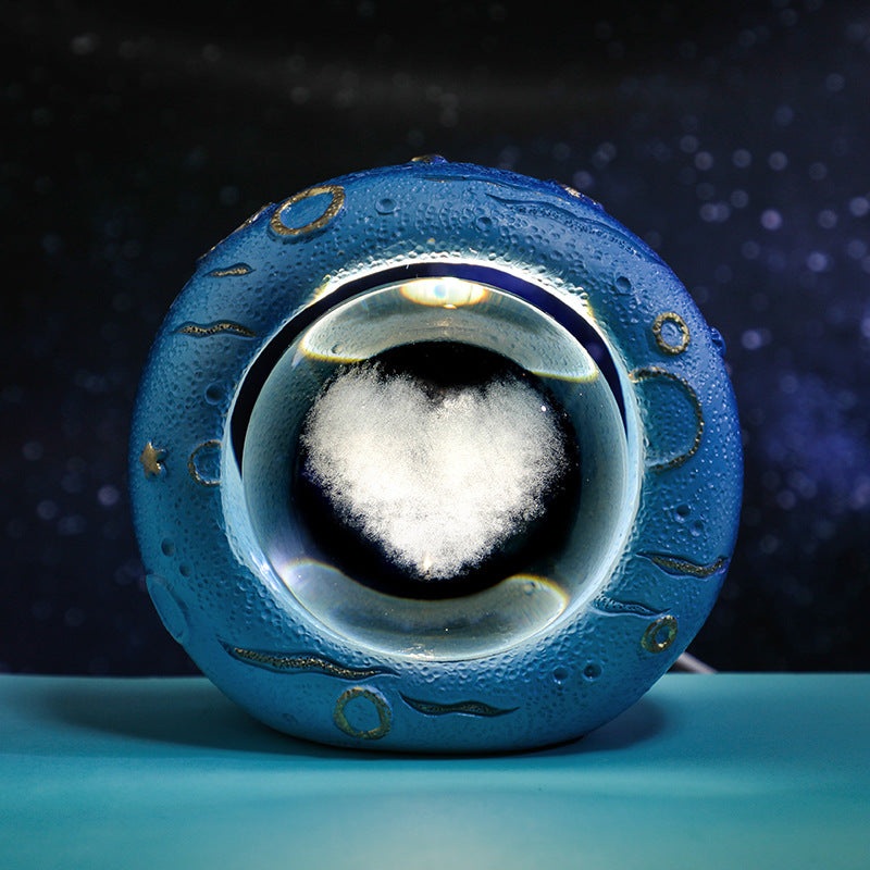 Celestial Ring LED Crystal Ball Lamp – 3D Engraving, Unique Gift (Love Cloud)