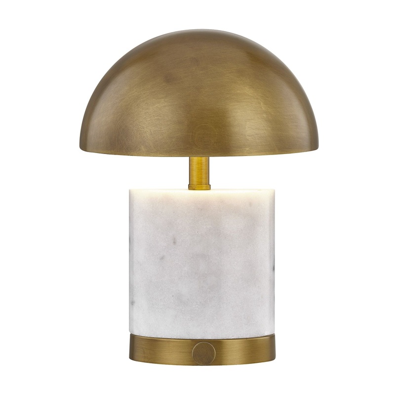Cora 1-Light Portable Rechargeable LED Table Lamp Brass